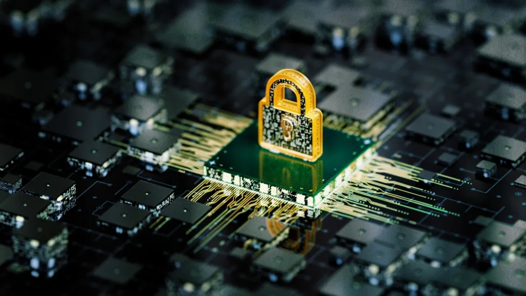 Układ scalony z symbolem kłódki - oferta specjalna PEPIX na usługi cyberbezpieczeństwa